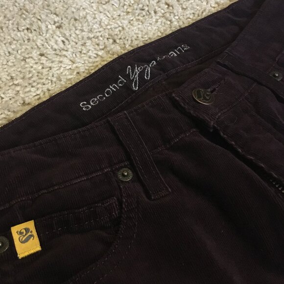 Second Yoga Canadian Made Wine Coloured Slim Fit Corduroy Pants - Picture 8 of 14
